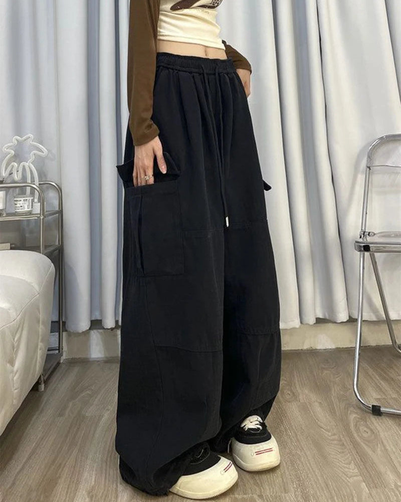 Y2K Cargo Drawstring Pants