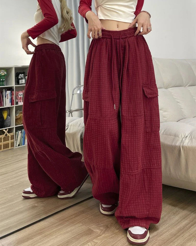 Y2K Cargo Drawstring Pants