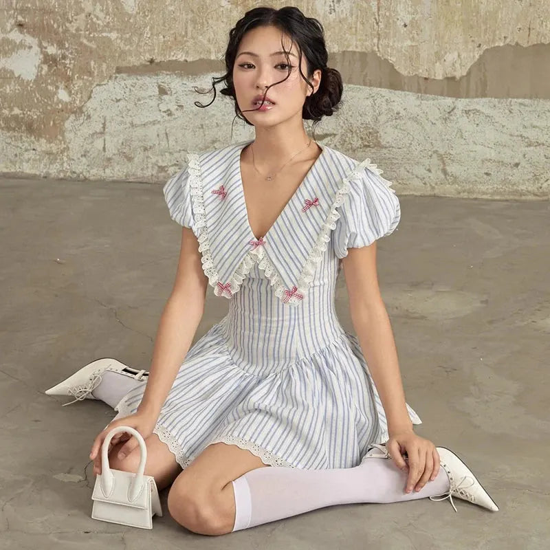 Y2K Chelsea Collar Mini Dress - Litlookz Studio