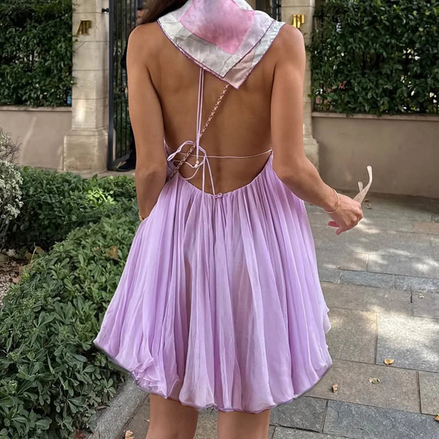 Y2K Chiffon Babydoll Mini Dress - Litlookz Studio