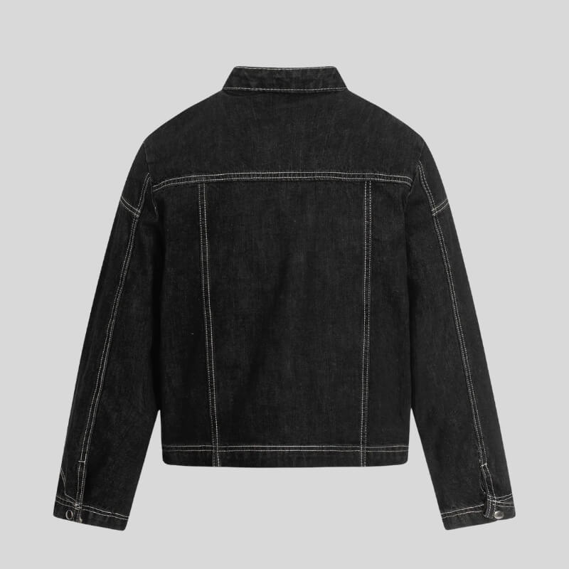 ジャケット・アウター 00s remake black wax denimjacket y2k Y2K Clasp Denim Jacket - Litlookz Studio