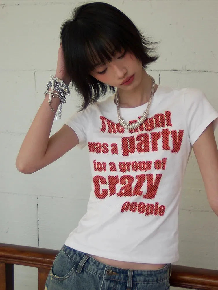Y2K Crazy Party Graphic Tee - Litlookz Studio