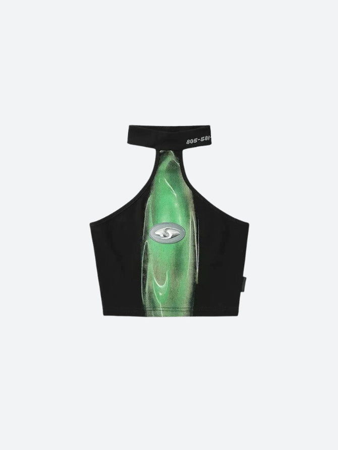 Y2K Slashed Cutout Halter Top (One Size) main image 0