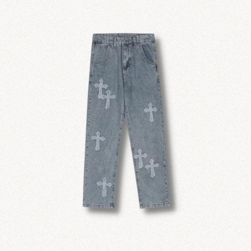 Y2K Cross Baggy Jeans - Litlookz Studio