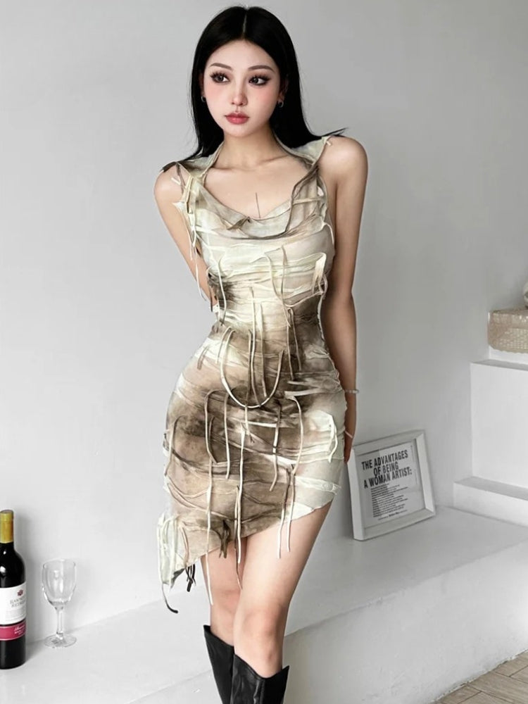 Y2K Cyber Hooded Mini Dress Y2K Cyber Hooded Mini Dress
