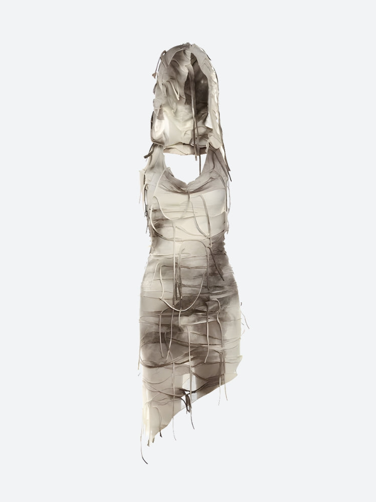 Y2K Cyber Hooded Mini Dress