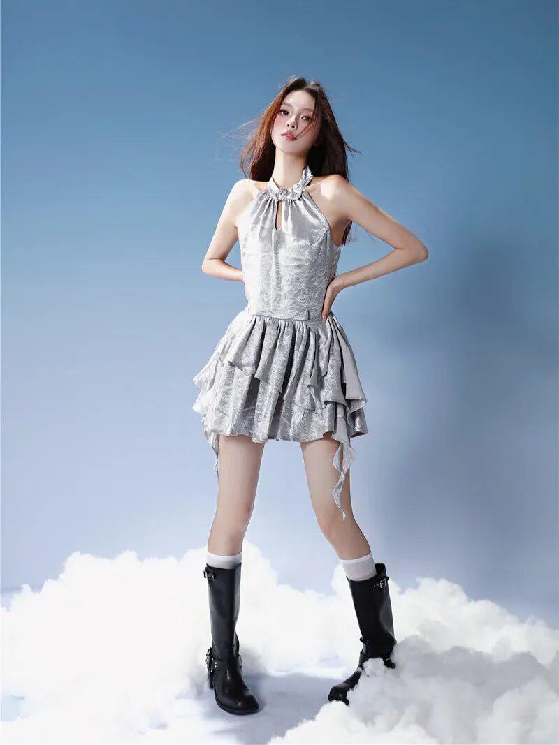 y2k fashion dress Y2K Cyber Mini Dress