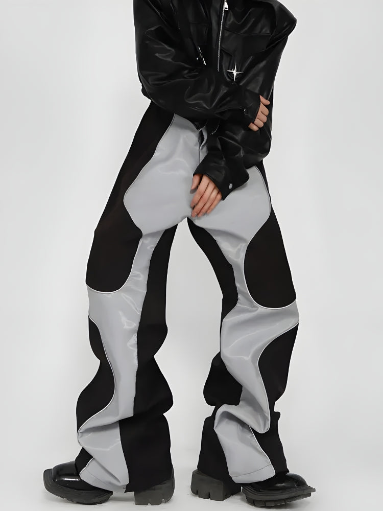 Y2K Cyber Patchwork Wide Leg Pants - Litlookz Studio