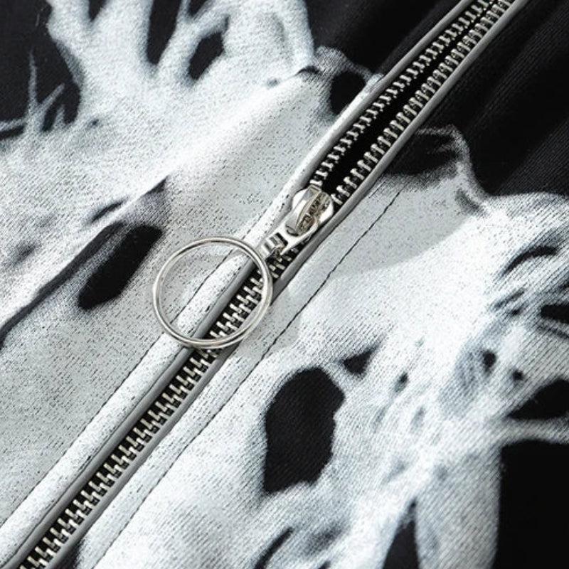 Y2K Cyber Zip-Up Hoodie