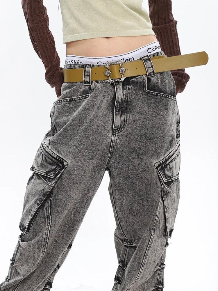 Y2K Distressed Big Pockets Cargo Jeans – Litlookz Studio
