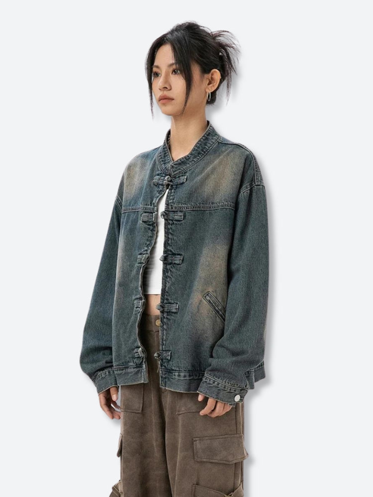 Y2K Distressed Denim Jacket