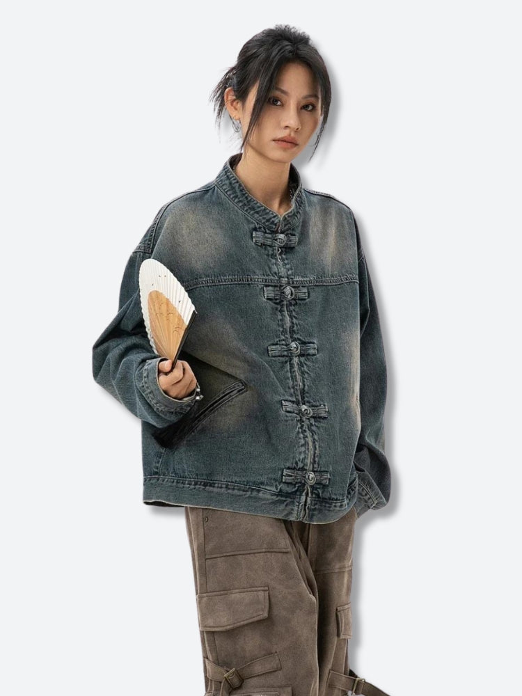 Y2K Distressed Denim Jacket