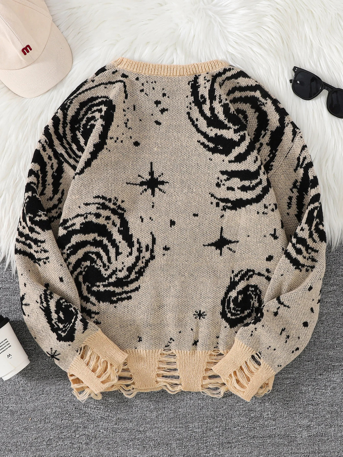Y2K Distressed Pullover Sweater