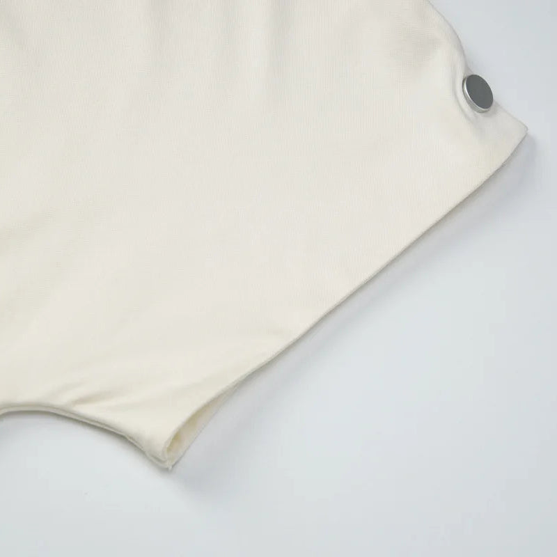 Y2K Draped Button Top