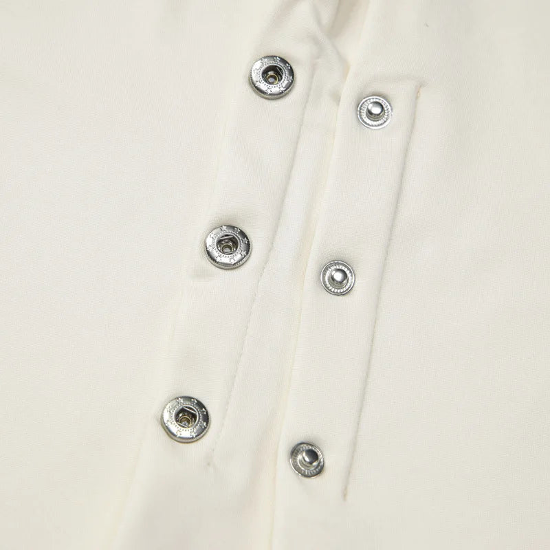 Y2K Draped Button Top