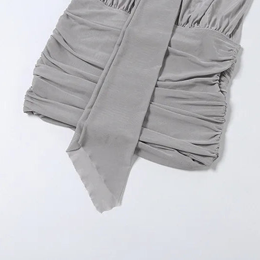 Y2K Draped Strapless Mini Dress