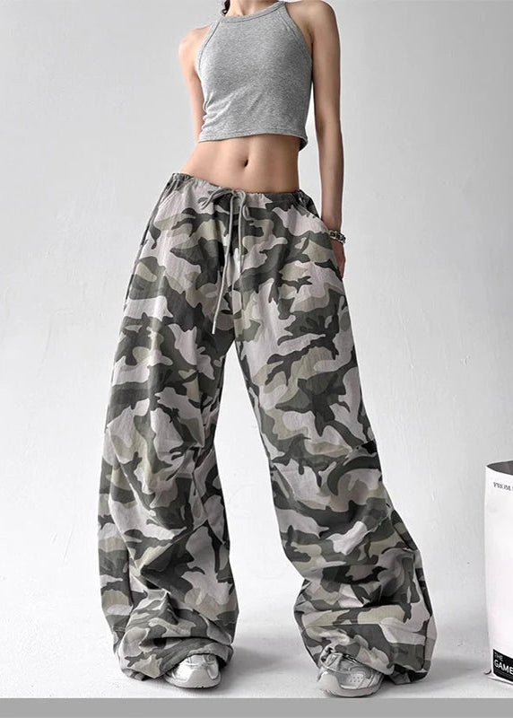 Y2K Drawstring Camo Baggy Pants