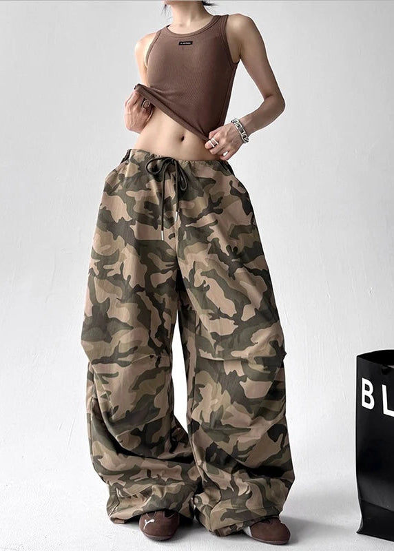 Y2K Drawstring Camo Baggy Pants