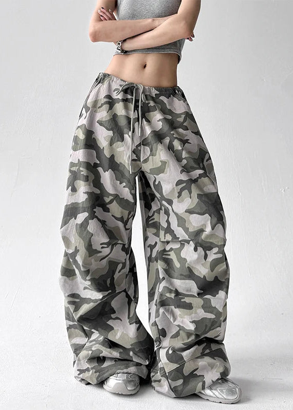 Y2K Drawstring Camo Baggy Pants