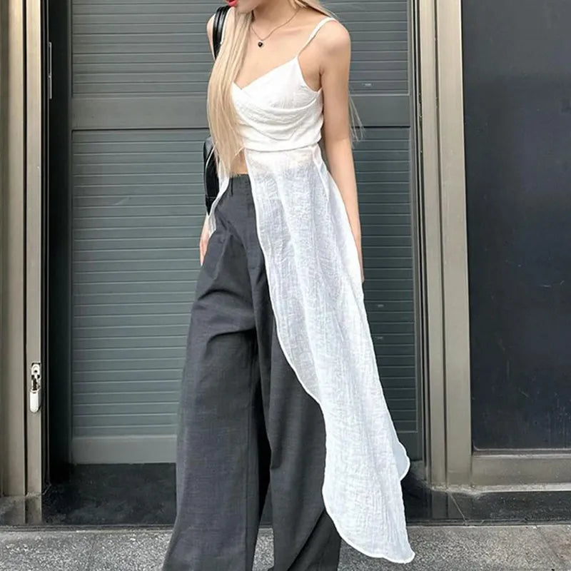 Y2K Dress-Like Strap Top