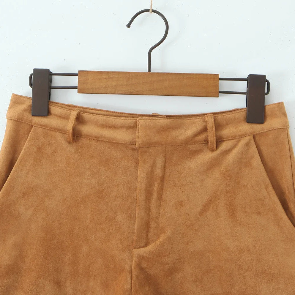 Y2K Faux Suede Shorts