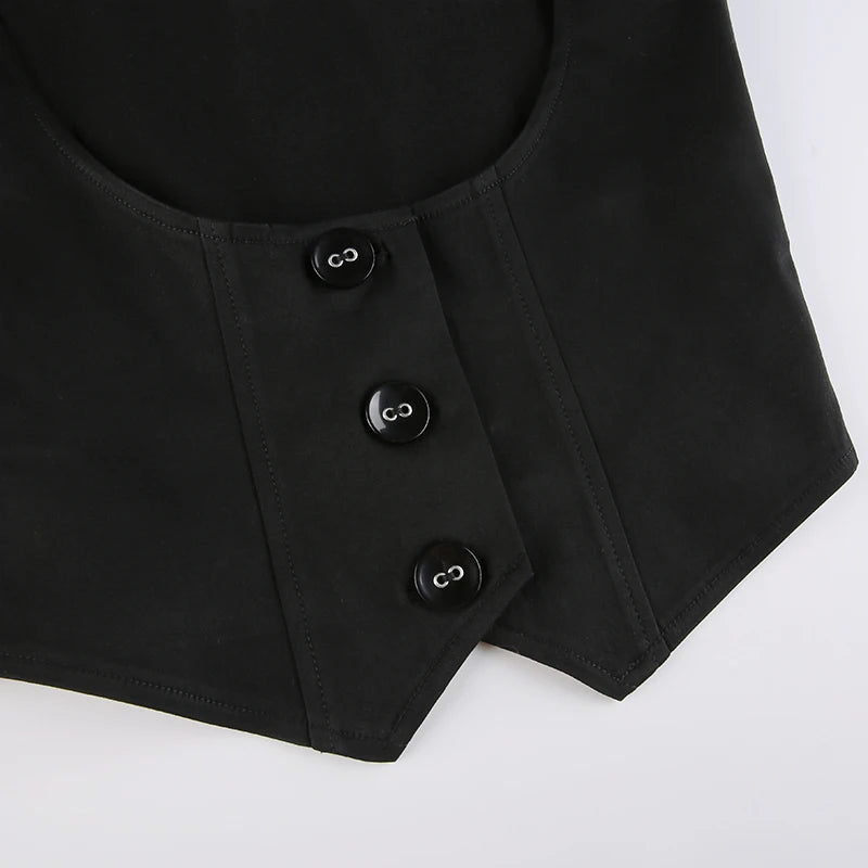 Y2K Fitted Button Up Vest