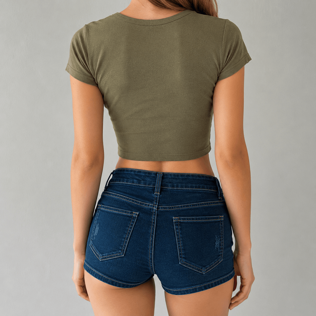 Y2K Fitted Denim Mini Shorts