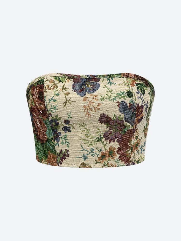 Y2K Floral Bustier & Pants Two Piece Set