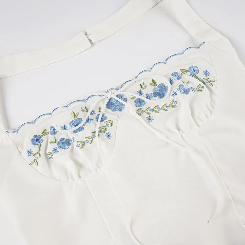Y2K Floral Halter Corset Top