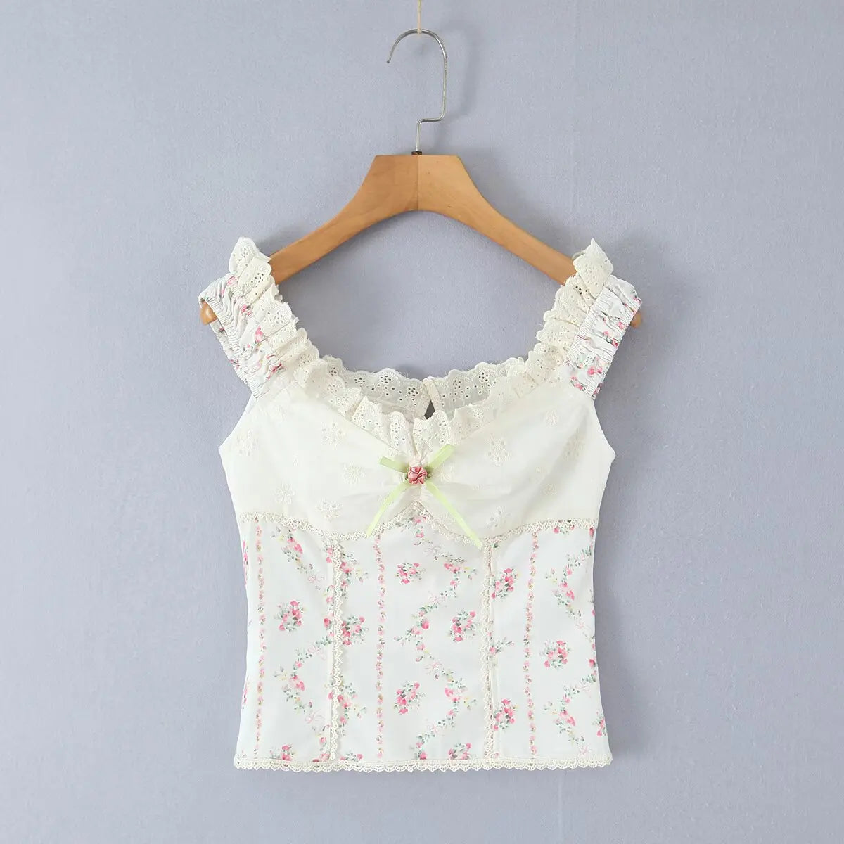 Y2K Floral Lace Trim Cami Top - Litlookz Studio