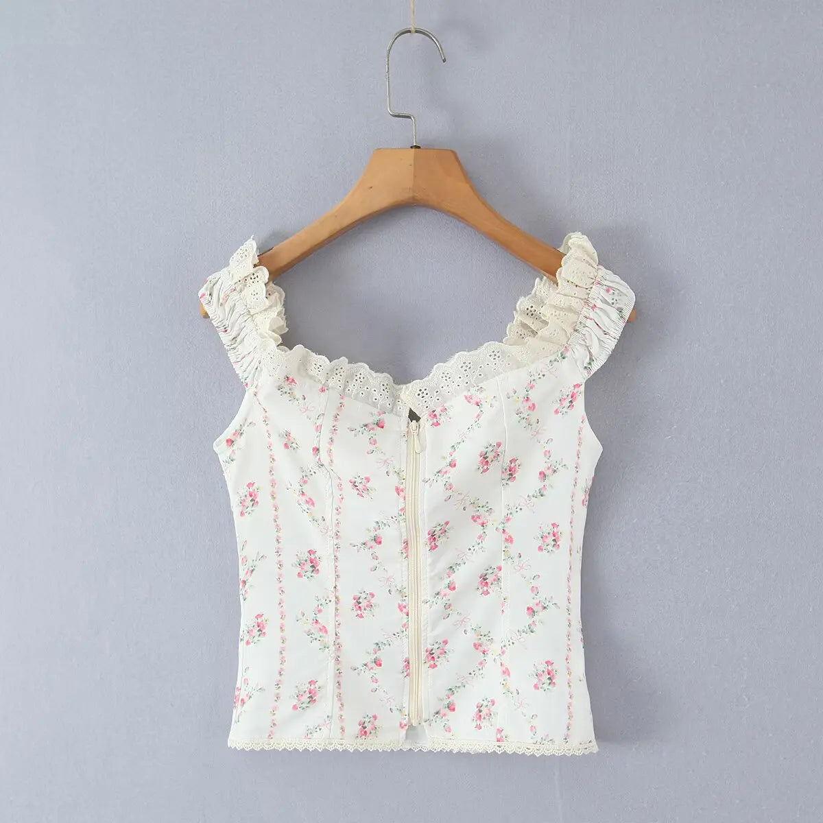 Y2K Floral Lace Trim Cami Top - Litlookz Studio
