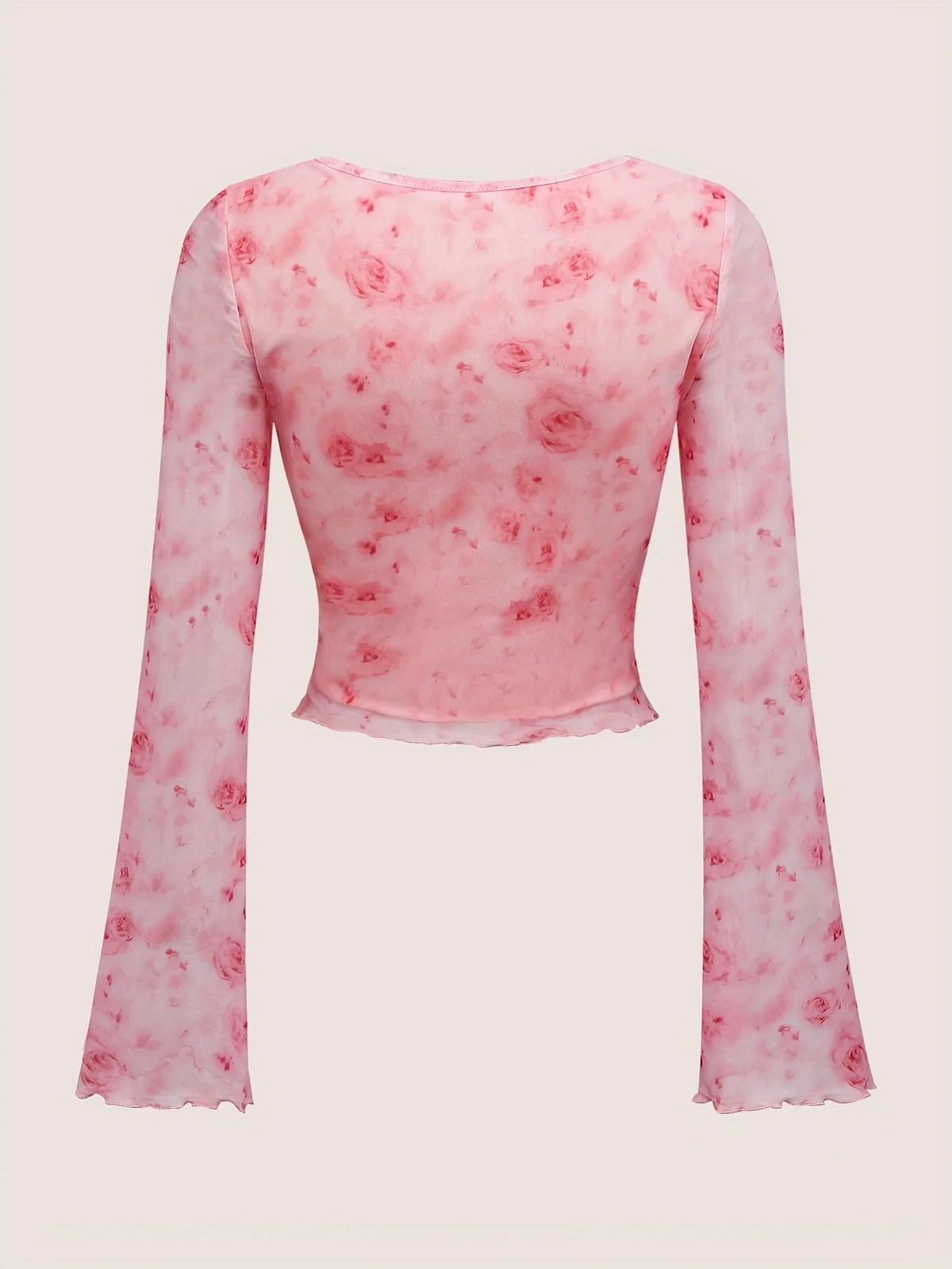 Y2K Floral Tie Front Bow Top