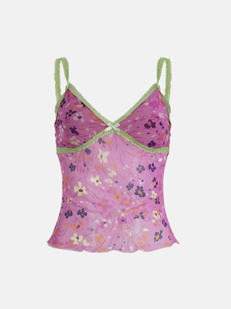 Y2K Flower Cami Top