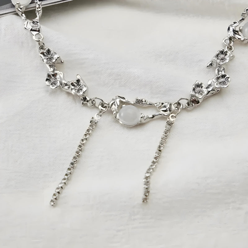 Y2K Flowers Beaded Chain Necklace - Litlookz Studio