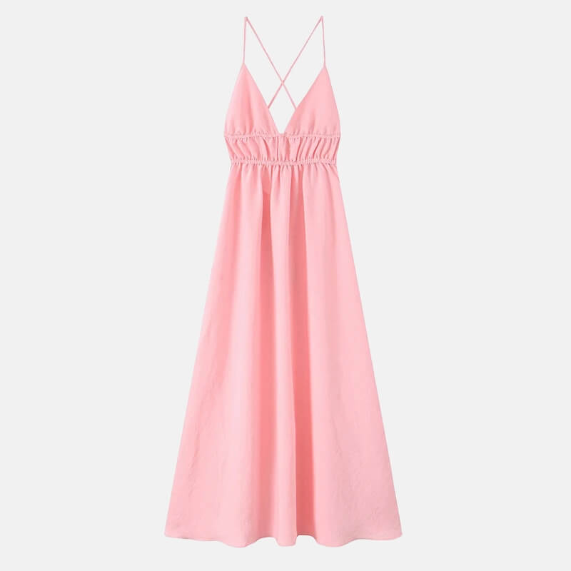 y2k flowy dress Gioobbt Women Summer Maxi Dress Spaghetti Strap Y2k Cute Ruffle Tiered Wedding Guest Flowy Dress, Women's, Size: Medium-XL, Blue