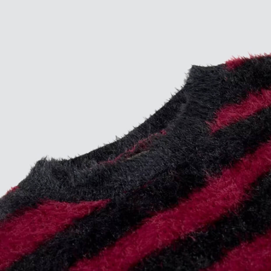 Y2K Fuzzy Cross Sweater