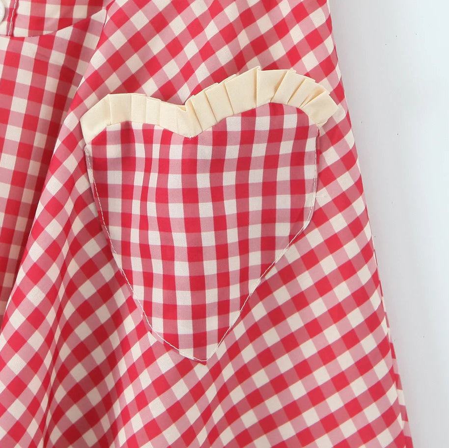Y2K Gingham Halter Mini Dress