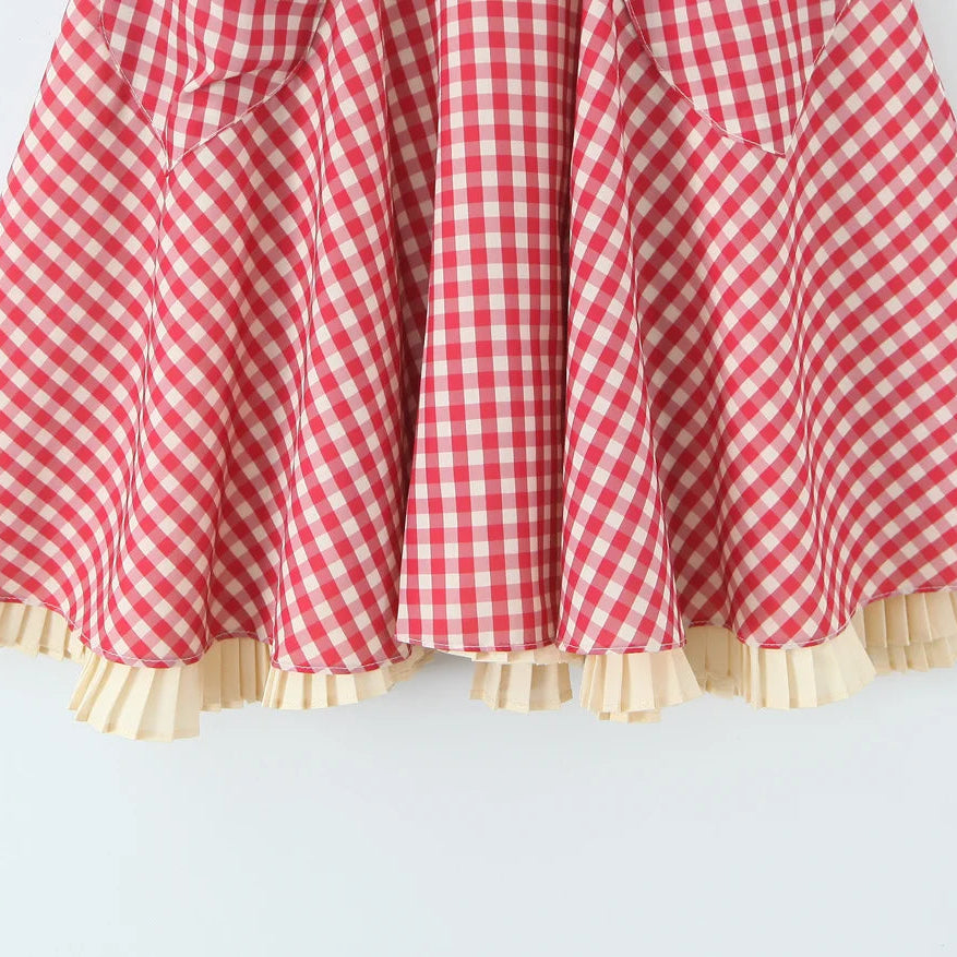 Y2K Gingham Halter Mini Dress
