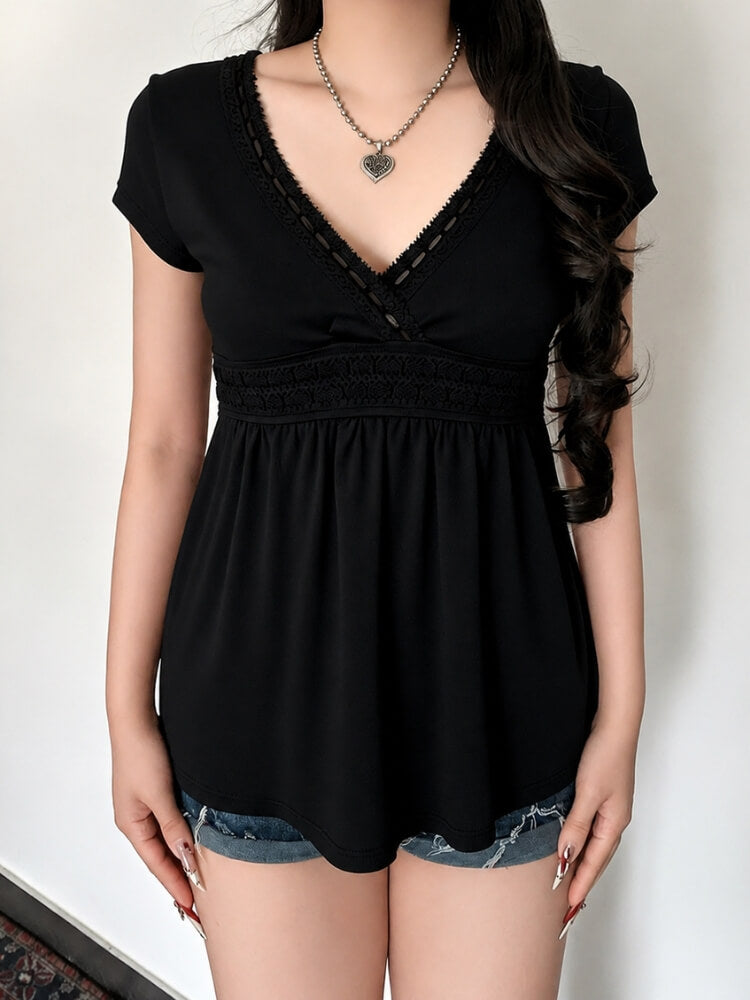 Y2K Goth Babydoll Top