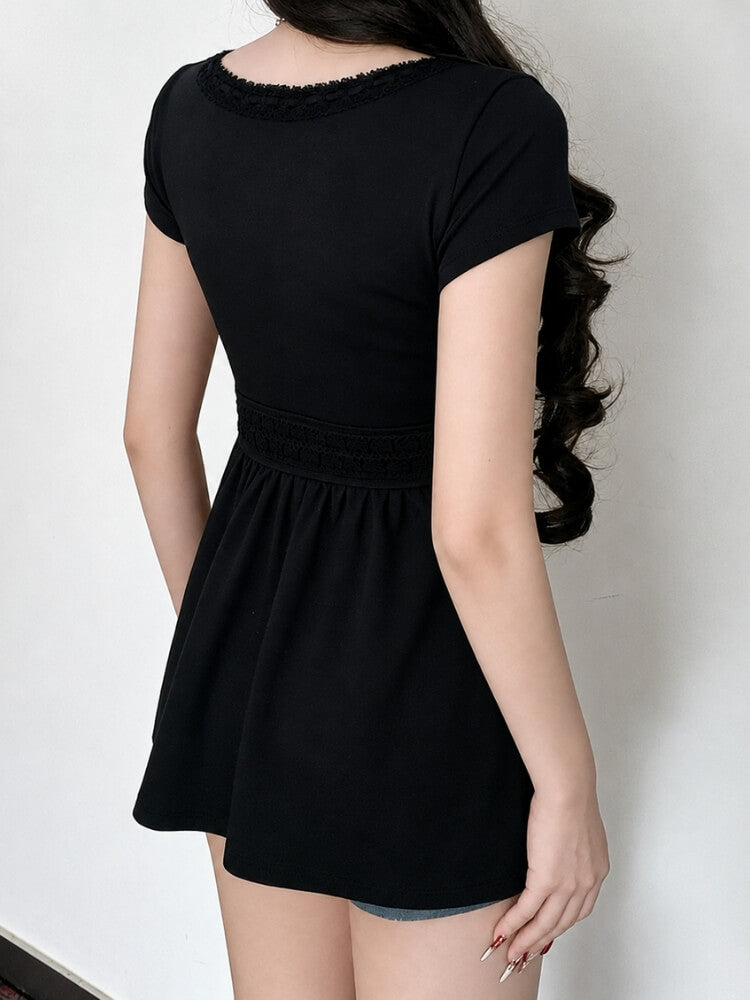 Y2K Goth Babydoll Top