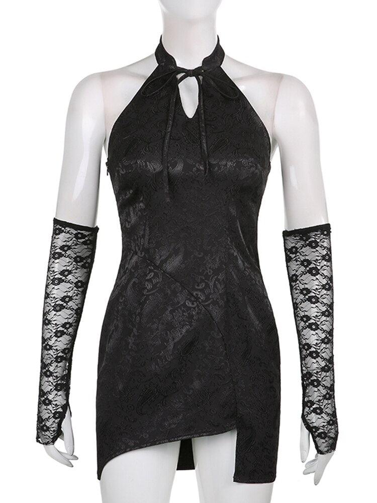 goth halter dress Gen Goth Halter Dress Black / X-SMALL