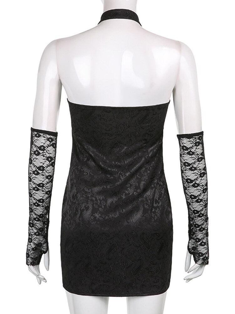 goth halter dress Gen Goth Halter Dress Black / X-SMALL