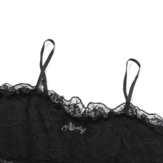 Y2K Goth Lace Corset Mini Dress