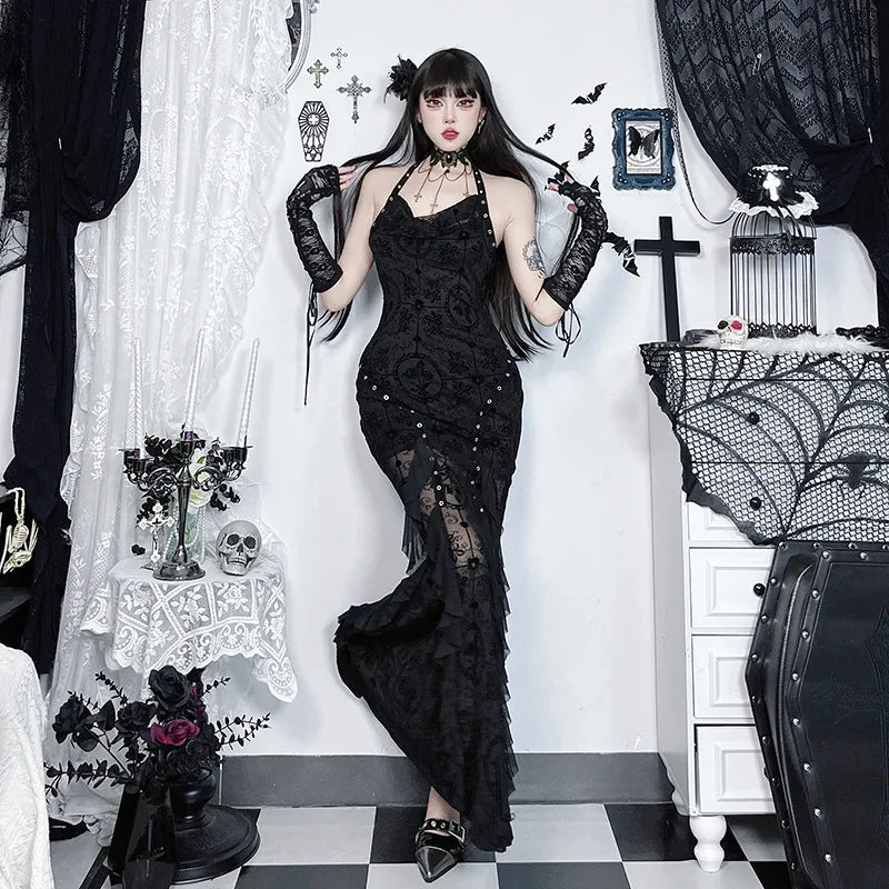 y2k mermaid dress Y2K Teal Satin Mermaid Gown Masha&Jlynn