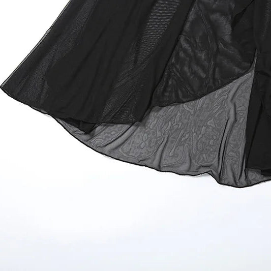 Y2K Goth Sheer Overlay Skirt