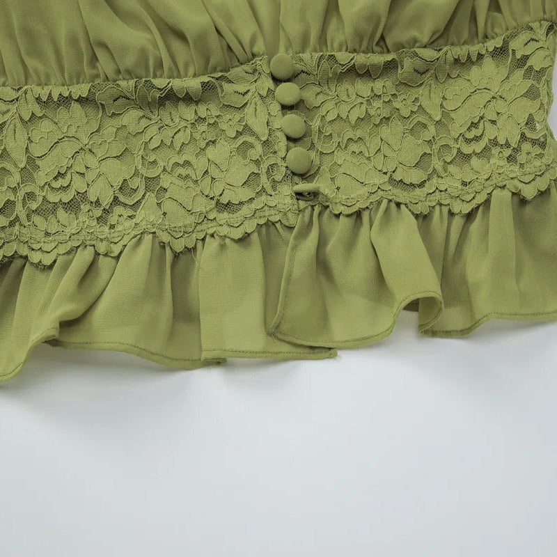 Y2K Green Two Piece Set