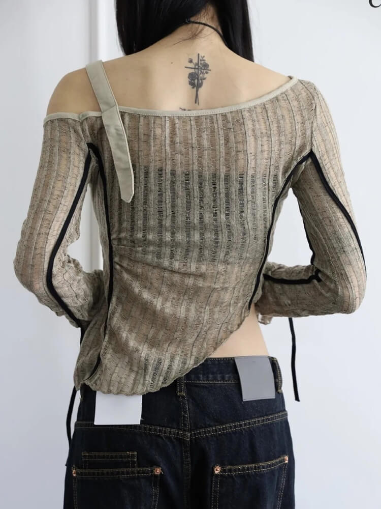 Y2K Grunge Asymmetrical Top