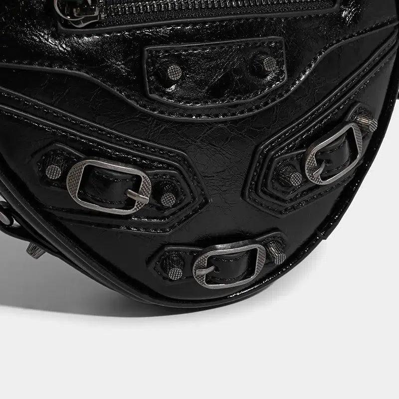 Y2K Grunge Belted Heart Shaped Bag - Litlookz Studio Y2K Grunge Belted Heart Shaped Bag - Litlookz Studio