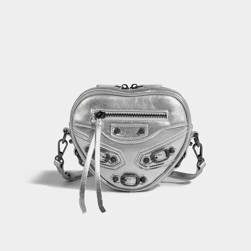 Y2K Grunge Belted Heart Shaped Bag