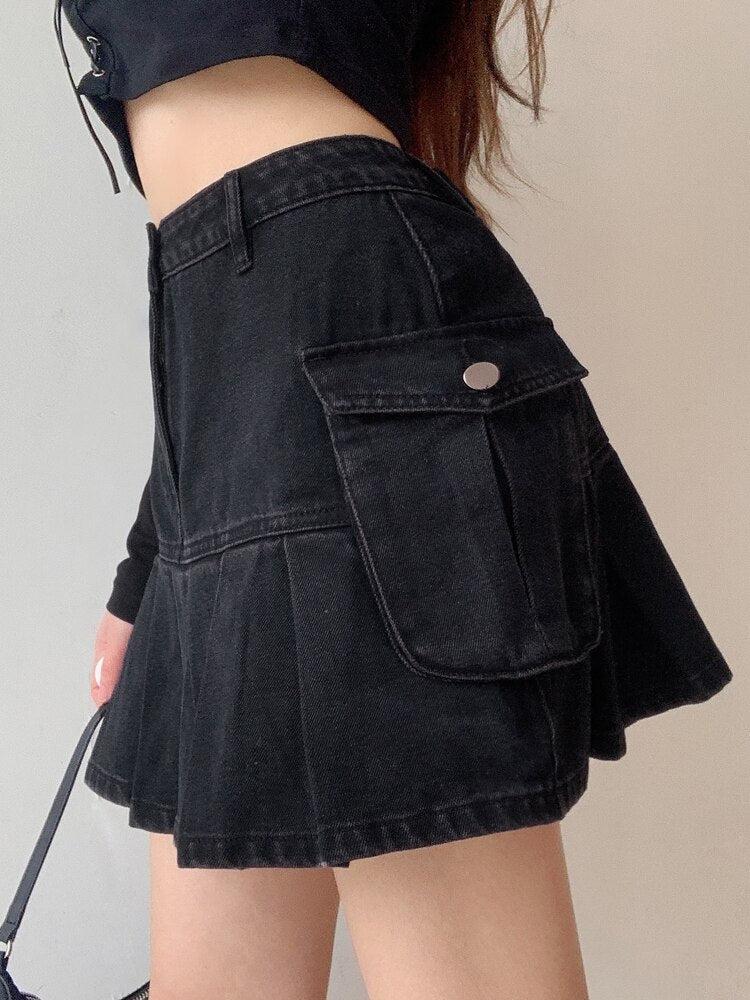 Y2K Grunge Cargo Mini Skirt